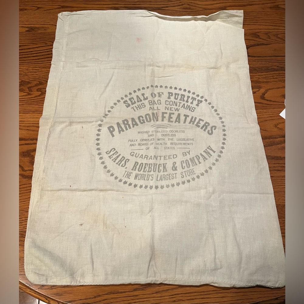 Vintage Sears, Roebuck, & Co, Paragon Feather Sack